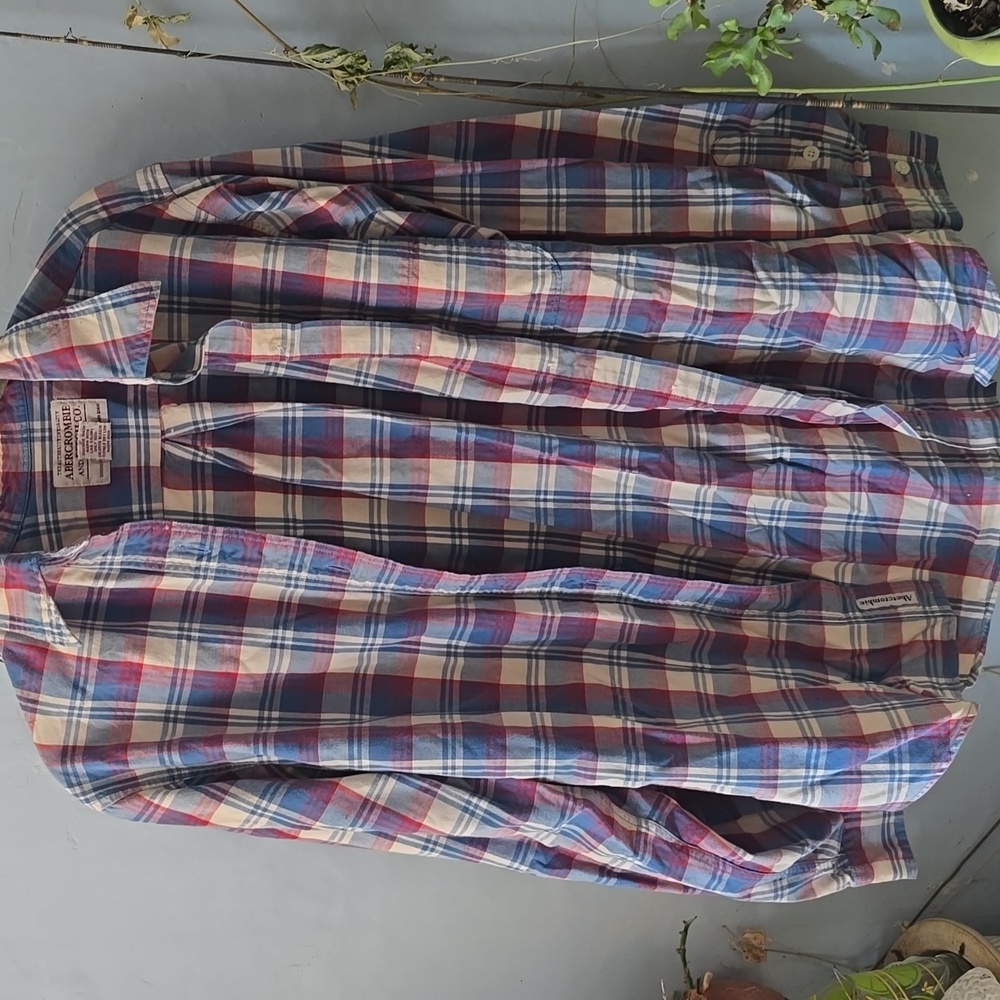 Abercrombie & Fitch Vintage Men’s Plaid Button Up Long Sleeve Shirt Small